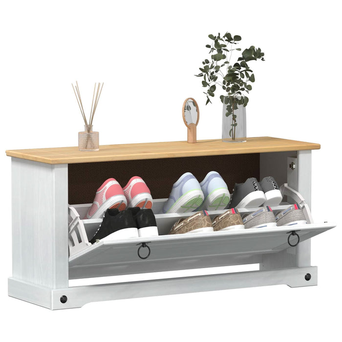 Dulap pentru pantofi cu raft Corona Alb 99 x 32 x 49 cm - WALTI WALTI