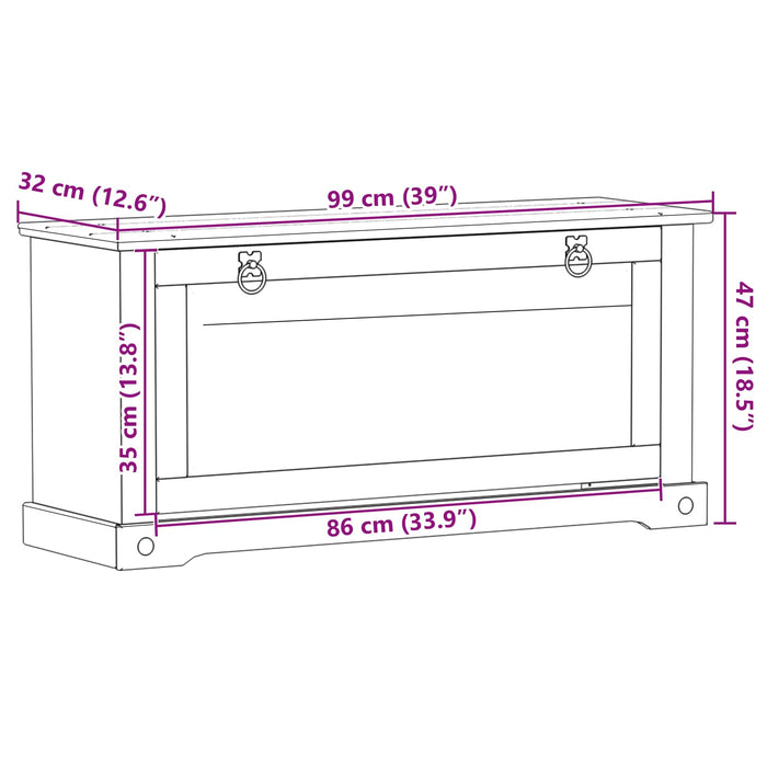 Dulap pentru pantofi cu raft Corona Alb 99 x 32 x 49 cm - WALTI WALTI