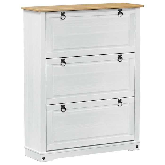 Dulap pentru pantofi cu sertar Corona Alb 99 x 32 x 122 cm - WALTI WALTI