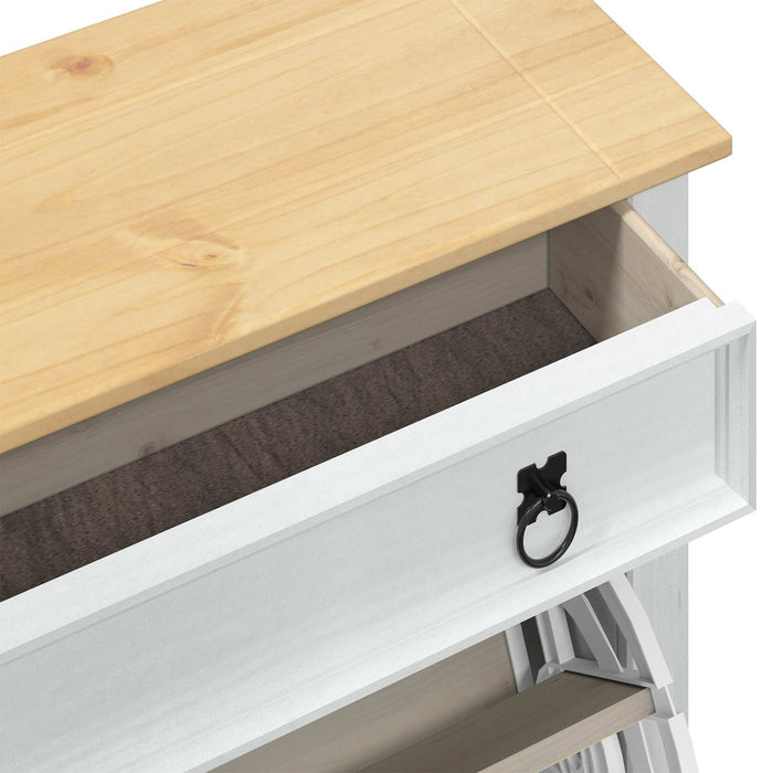 Dulap pentru pantofi cu sertar Corona Alb 99 x 32 x 138 cm - WALTI WALTI