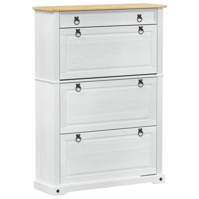 Dulap pentru pantofi cu sertar Corona Alb 99 x 32 x 138 cm - WALTI WALTI