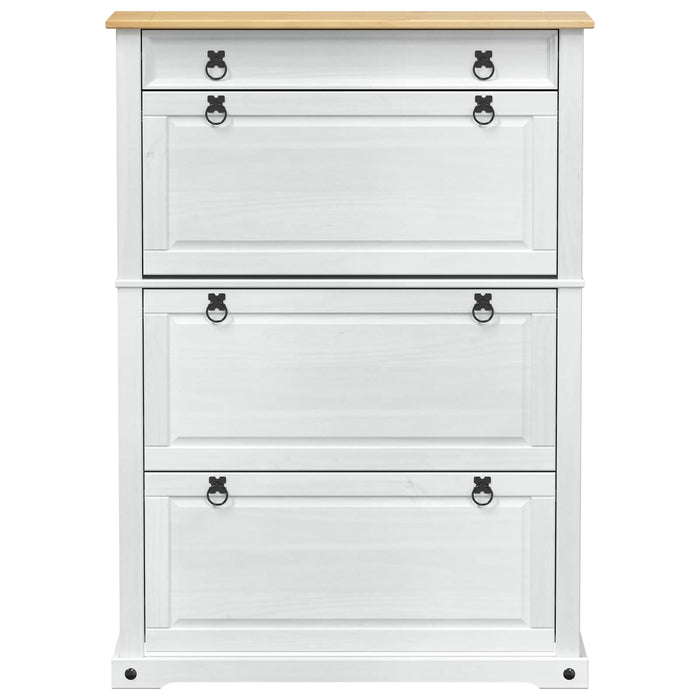 Dulap pentru pantofi cu sertar Corona Alb 99 x 32 x 138 cm - WALTI WALTI
