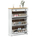 Dulap pentru pantofi cu sertar Corona Alb 99 x 32 x 138 cm - WALTI WALTI