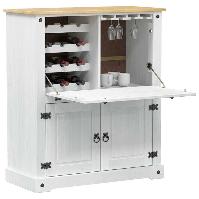 Cabinet pentru vin Alb 97 x 45 x 114 cm Lemn de pin masiv - WALTI WALTI