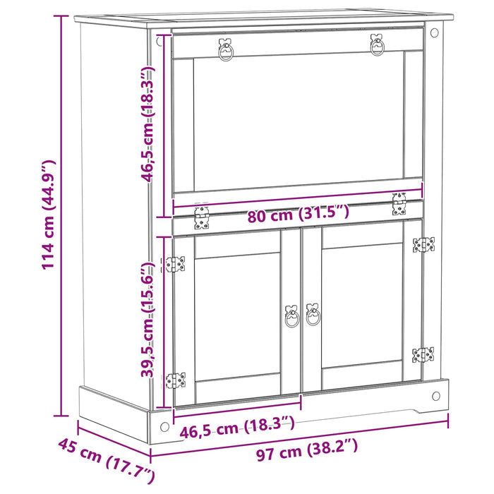 Cabinet pentru vin Alb 97 x 45 x 114 cm Lemn de pin masiv - WALTI WALTI