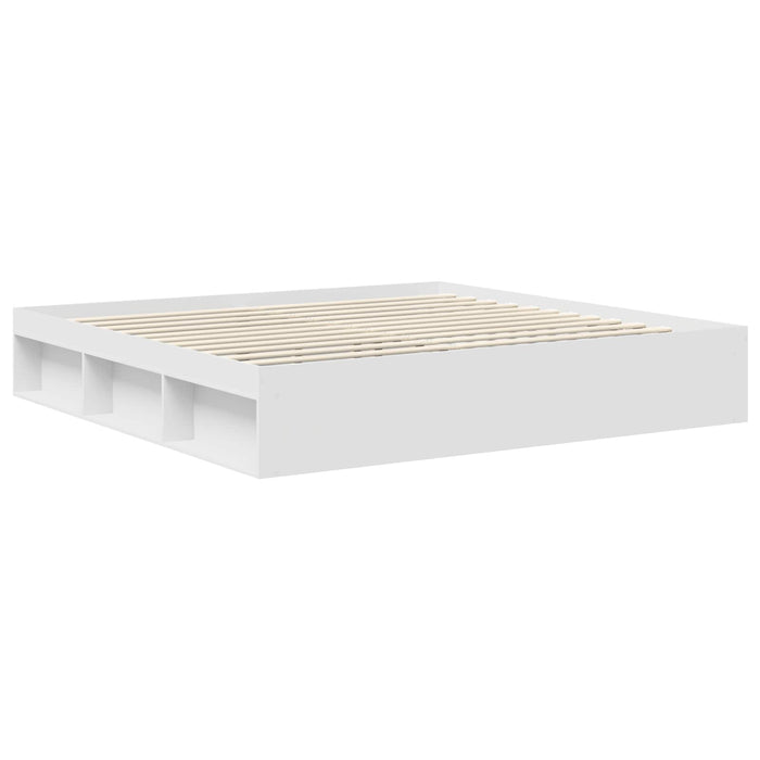 Cadru de pat cu headboard Alb 200 x 200 cm Lemn compozit - WALTI WALTI