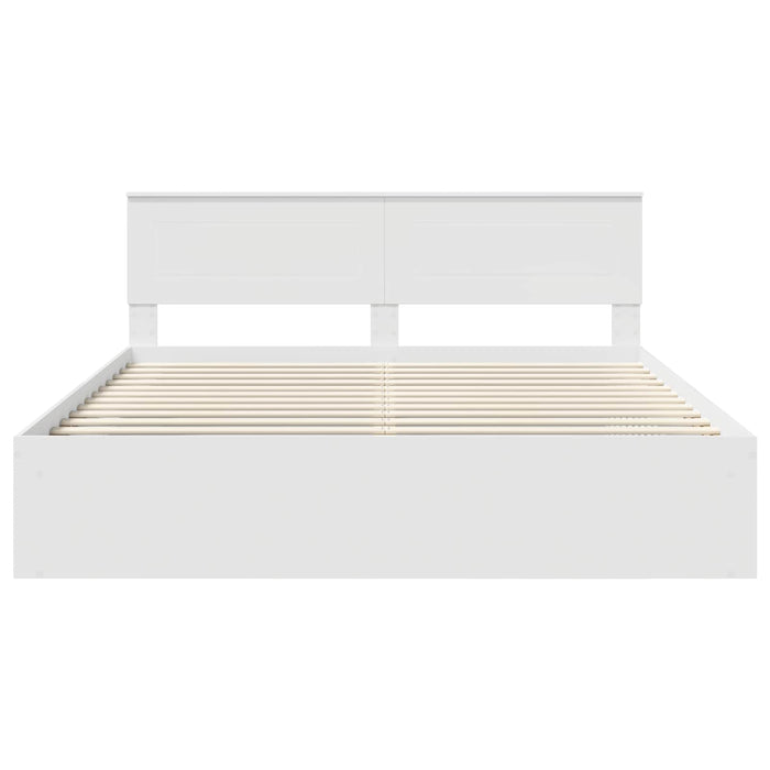 Cadru de pat cu headboard Alb 200 x 200 cm Lemn compozit - WALTI WALTI