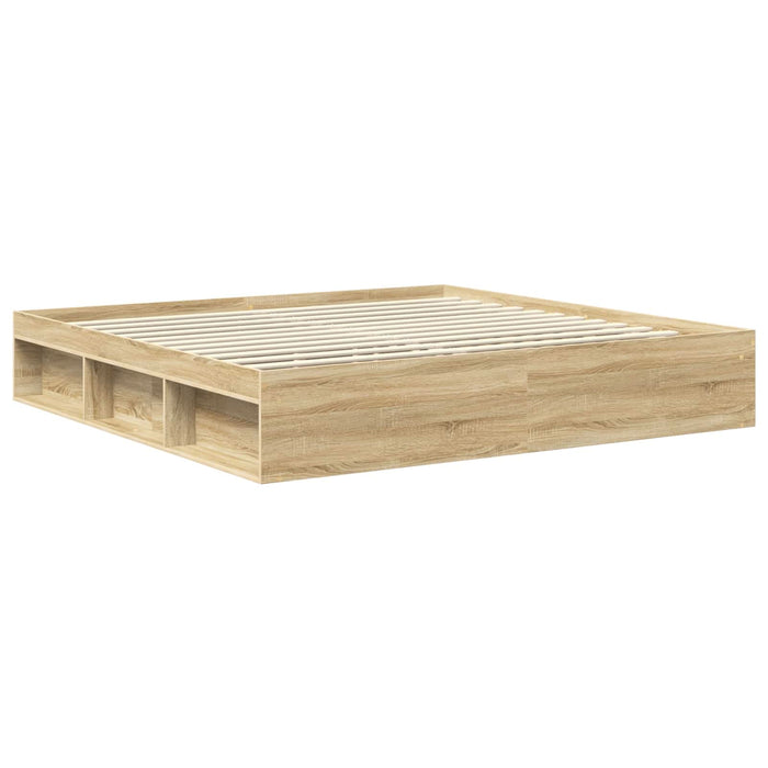 Cadru de pat cu headboard Sonoma 200 x 200 cm Lemn compozit - WALTI WALTI