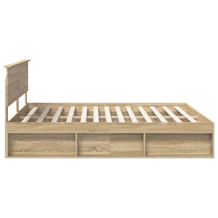 Cadru de pat cu headboard Sonoma 200 x 200 cm Lemn compozit - WALTI WALTI