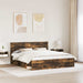Cadru de pat Stejar fumuriu 200 x 200 cm Lemn compozit - WALTI WALTI