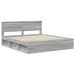 Cadru de pat cu headboard Gri Sonoma 200 x 200 cm Lemn compozit - WALTI WALTI