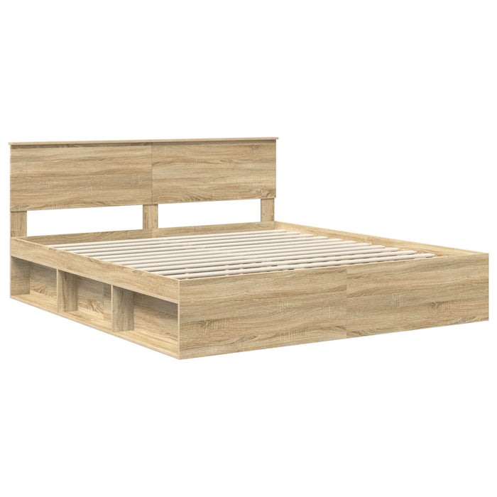 Cadru de pat cu headboard Sonoma 180 x 200 cm Lemn compozit - WALTI WALTI