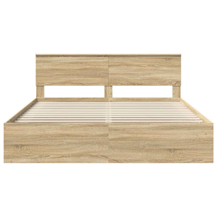 Cadru de pat cu headboard Sonoma 180 x 200 cm Lemn compozit - WALTI WALTI