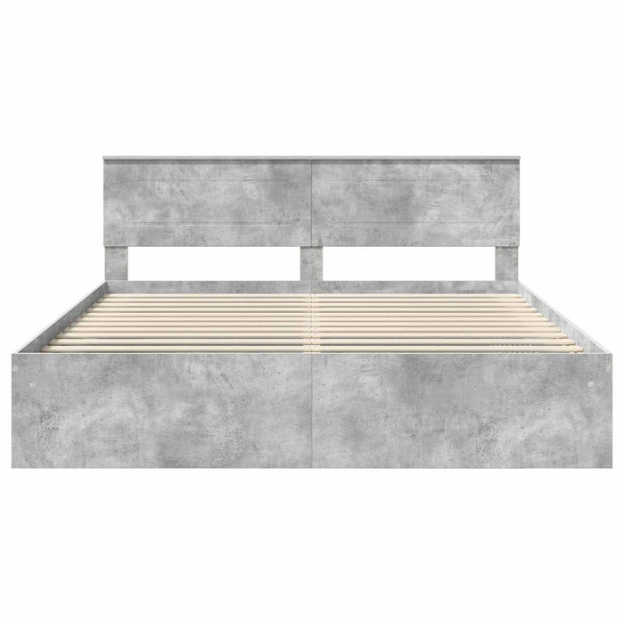 Cadru de pat cu headboard Beton 180 x 200 cm Lemn compozit - WALTI WALTI