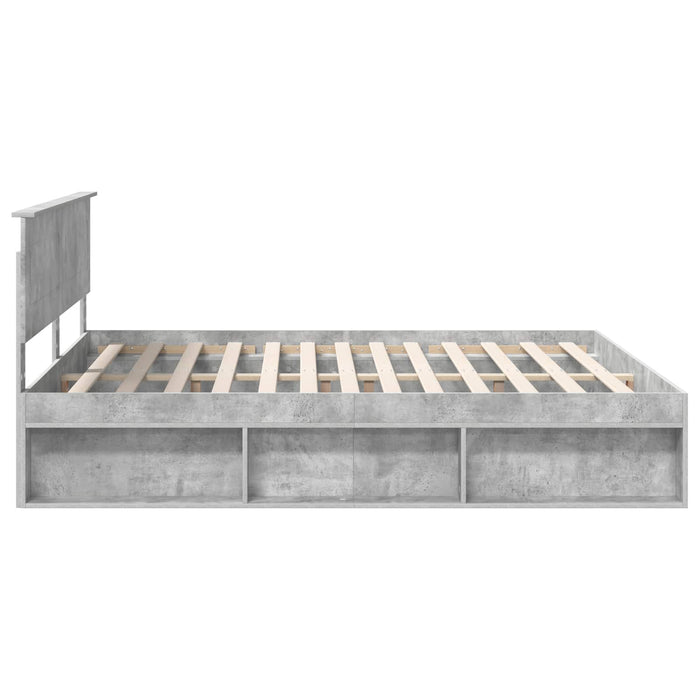 Cadru de pat cu headboard Beton 180 x 200 cm Lemn compozit - WALTI WALTI