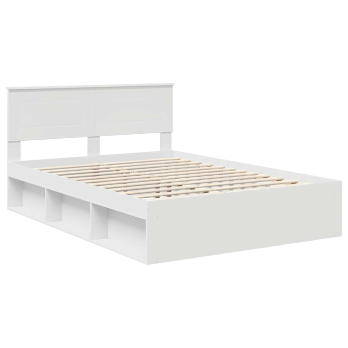 Cadru de pat cu headboard Alb 160 x 200 cm Lemn compozit - WALTI WALTI