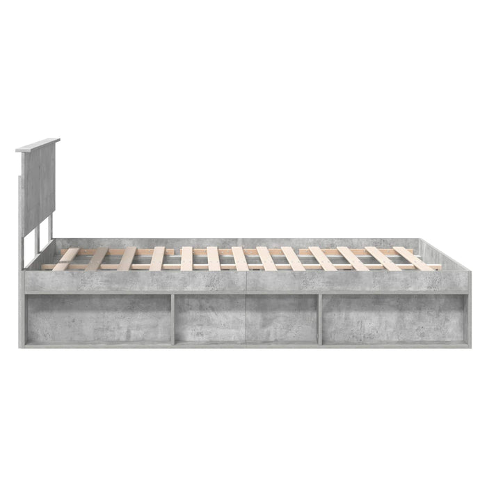 Cadru de pat cu headboard Beton 160 x 200 cm Lemn compozit - WALTI WALTI
