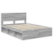 Cadru de pat cu headboard Gri Sonoma 160 x 200 cm Lemn compozit - WALTI WALTI