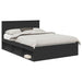 Cadru de pat cu headboard Negru 150 x 200 cm Lemn compozit - WALTI WALTI