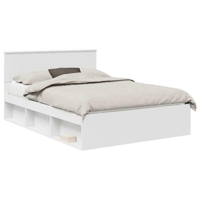 Cadru de pat cu headboard Alb 140 x 190 cm Lemn compozit - WALTI WALTI