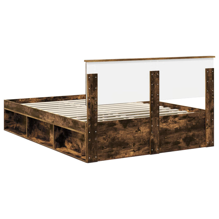Cadru de pat Stejar fumuriu 140 x 190 cm Lemn compozit - WALTI WALTI
