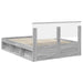 Cadru de pat cu headboard Gri Sonoma 140 x 190 cm Lemn compozit - WALTI WALTI