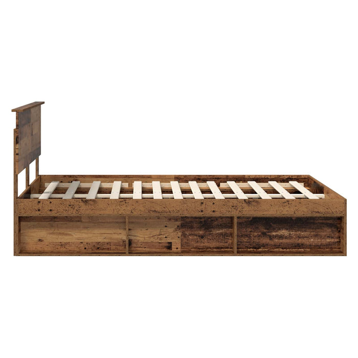 Cadru de pat cu headboard Lemn vechi 140 x 190 cm Lemn compozit - WALTI WALTI