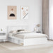 Cadru de pat cu headboard Alb 140 x 200 cm Lemn compozit - WALTI WALTI