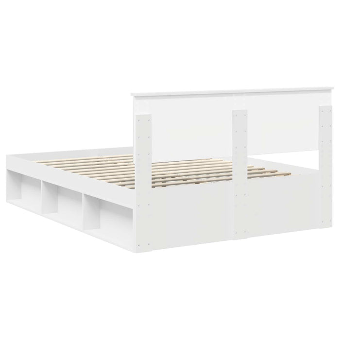 Cadru de pat cu headboard Alb 140 x 200 cm Lemn compozit - WALTI WALTI
