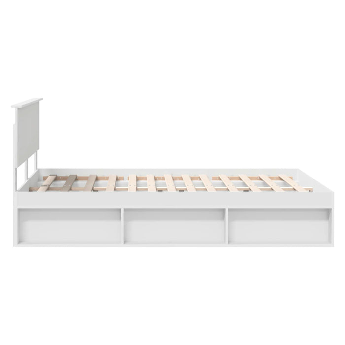 Cadru de pat cu headboard Alb 140 x 200 cm Lemn compozit - WALTI WALTI