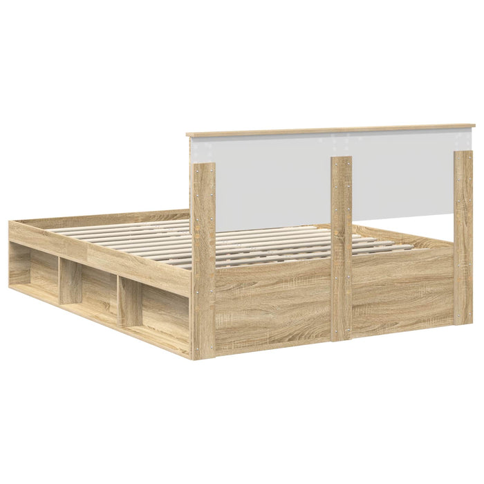 Cadru de pat cu headboard Sonoma 140 x 200 cm Lemn compozit - WALTI WALTI