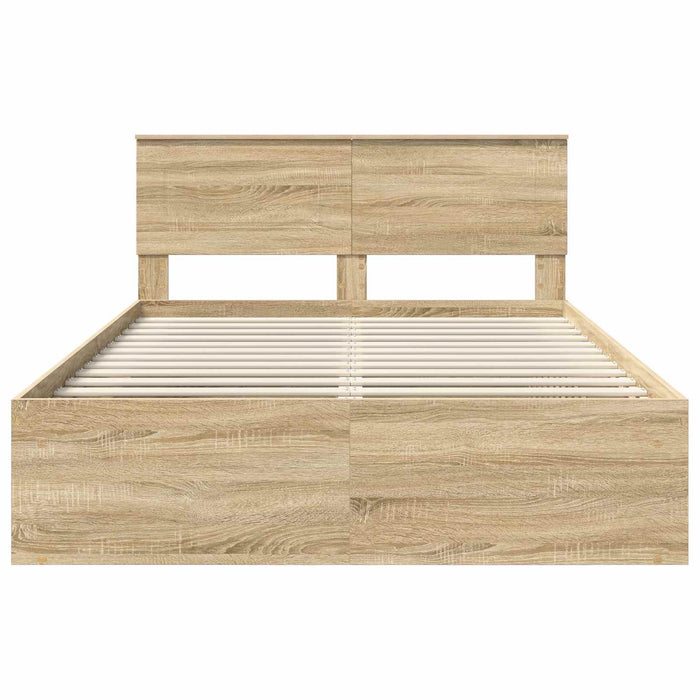Cadru de pat cu headboard Sonoma 140 x 200 cm Lemn compozit - WALTI WALTI