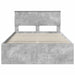 Cadru de pat Gri Concret 135 x 190 cm Lemn compozit - WALTI WALTI