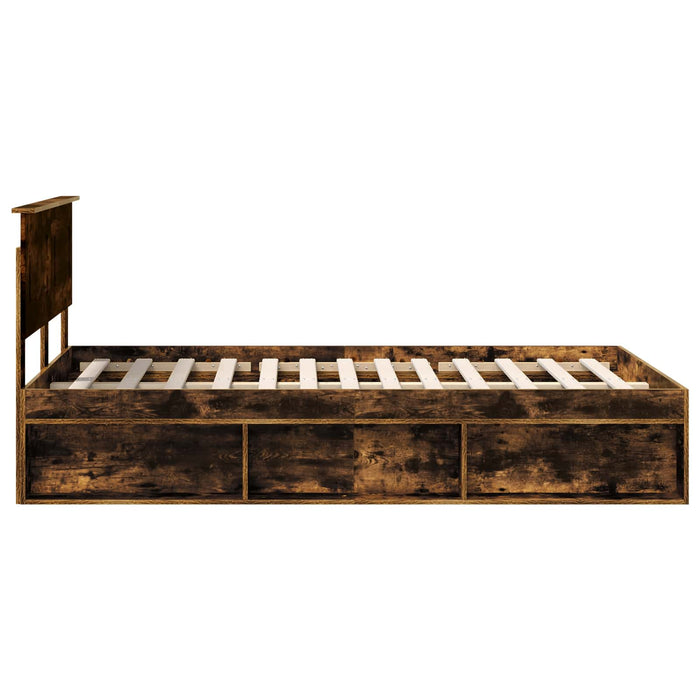 Cadru de pat Stejar fumuriu 135 x 190 cm Lemn compozit - WALTI WALTI