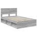 Cadru de pat cu headboard Gri Sonoma 135 x 190 cm Lemn compozit - WALTI WALTI