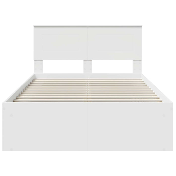 Cadru de pat cu headboard Alb 120 x 190 cm Lemn compozit - WALTI WALTI