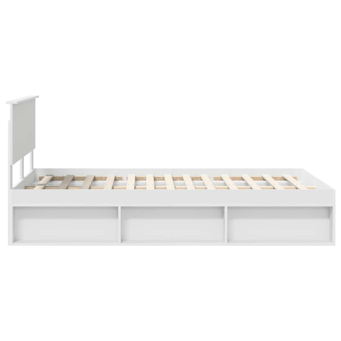 Cadru de pat cu headboard Alb 120 x 190 cm Lemn compozit - WALTI WALTI