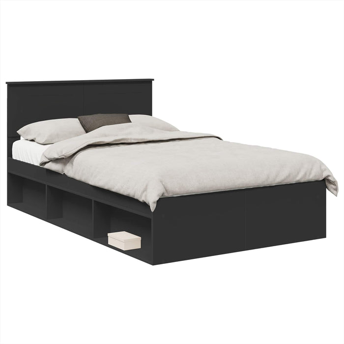 Cadru de pat cu headboard Negru 120 x 190 cm Lemn compozit - WALTI WALTI