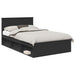 Cadru de pat cu headboard Negru 120 x 190 cm Lemn compozit - WALTI WALTI