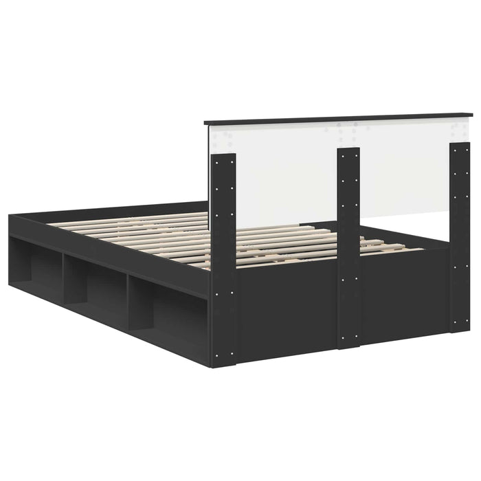 Cadru de pat cu headboard Negru 120 x 190 cm Lemn compozit - WALTI WALTI