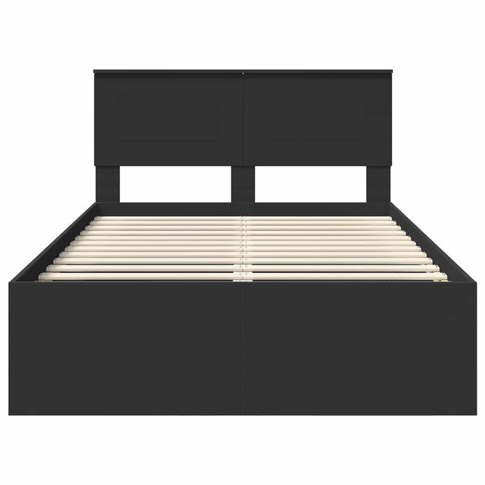 Cadru de pat cu headboard Negru 120 x 190 cm Lemn compozit - WALTI WALTI