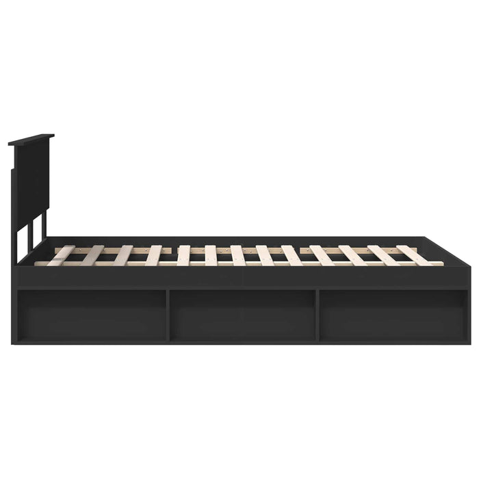 Cadru de pat cu headboard Negru 120 x 190 cm Lemn compozit - WALTI WALTI