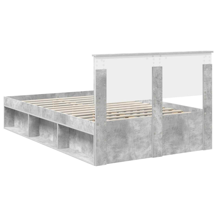 Cadru de pat cu headboard Beton 120 x 190 cm Lemn compozit - WALTI WALTI