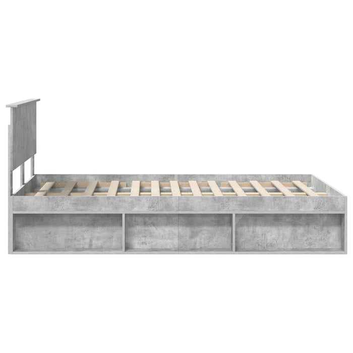 Cadru de pat cu headboard Beton 120 x 190 cm Lemn compozit - WALTI WALTI