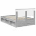 Cadru de pat cu headboard Gri Sonoma 120 x 190 cm Lemn compozit - WALTI WALTI