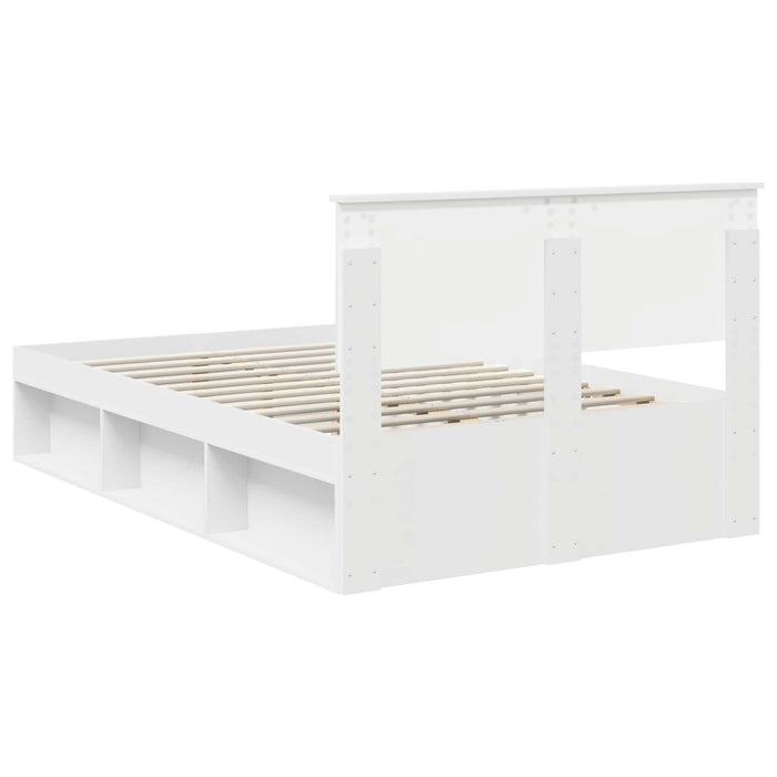 Cadru de pat cu headboard Alb 120 x 200 cm Lemn compozit - WALTI WALTI