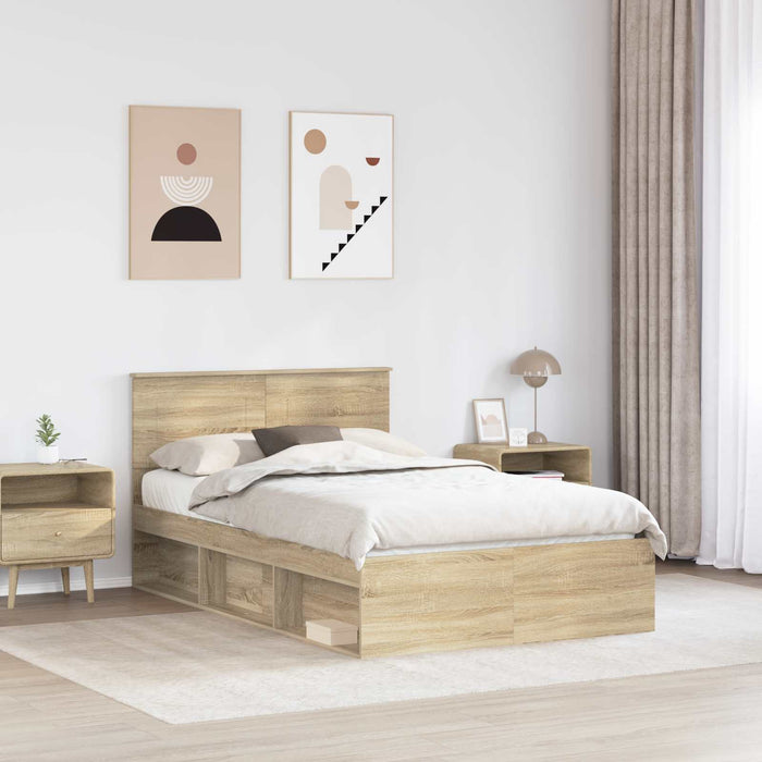 Cadru de pat cu headboard Sonoma 120 x 200 cm Lemn compozit - WALTI WALTI