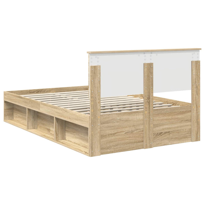 Cadru de pat cu headboard Sonoma 120 x 200 cm Lemn compozit - WALTI WALTI