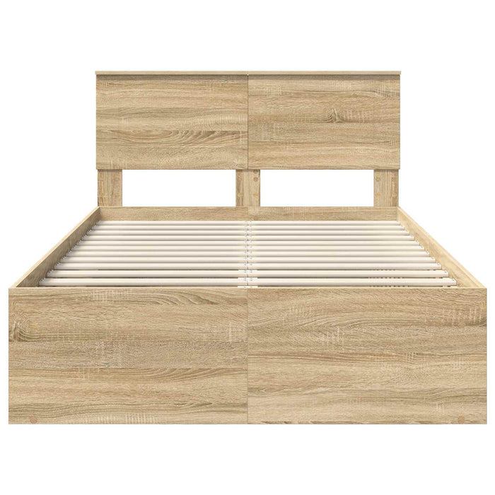 Cadru de pat cu headboard Sonoma 120 x 200 cm Lemn compozit - WALTI WALTI