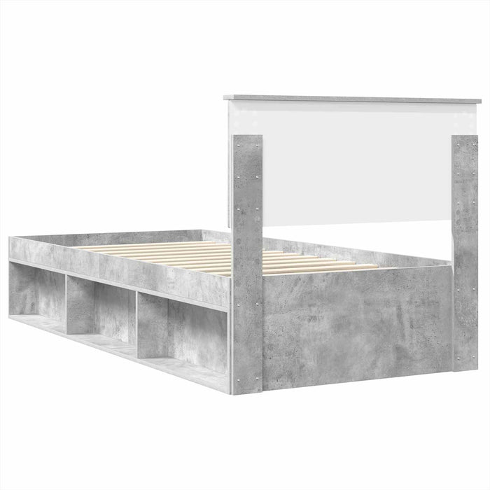 Cadru de pat Gri Concret 100 x 200 cm Lemn compozit - WALTI WALTI